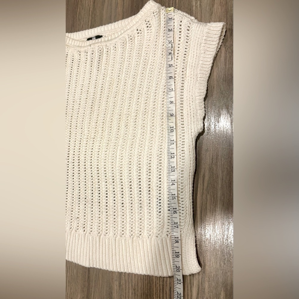NWOT Frye Boat Neck Fisherman Cap Sleeve Open Knit Pullover Sweater Size M - Picture 13 of 13